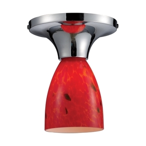 E101521PCFR Celina Flush Mount Ceiling Light - Polished Chrome / Fire Red E101521PCFR Celina Flush Mount Ceiling Light - Polished Chrome / Fire Red
