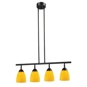 E101534DRCN Celina Linear Pendant Pendant Light - Dark Rust / Canary E101534DRCN Celina Linear Pendant Pendant Light - Dark Rust / Canary