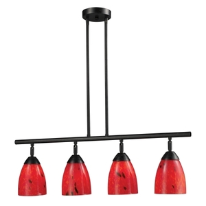 E101534DRFR Celina Linear Pendant Pendant Light - Dark Rust / Fire Red E101534DRFR Celina Linear Pendant Pendant Light - Dark Rust / Fire Red