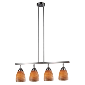 E101534PCC Celina Linear Pendant Pendant Light - Polished Chrome / Cocoa E101534PCC Celina Linear Pendant Pendant Light - Polished Chrome / Cocoa