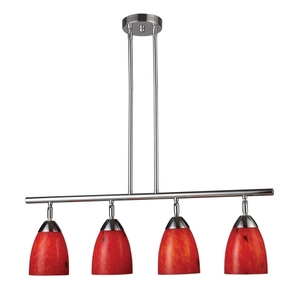 E101534PCFR Celina Linear Pendant Pendant Light - Polished Chrome / Fire Red E101534PCFR Celina Linear Pendant Pendant Light - Polished Chrome / Fire Red