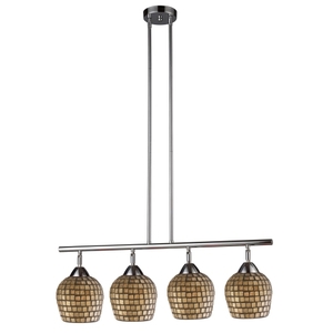 E101534PCGLD Celina Linear Pendant Pendant Light - Polished Chrome / Gold Leaf E101534PCGLD Celina Linear Pendant Pendant Light - Polished Chrome / Gold Leaf