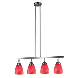 E101534PCSC Celina Linear Pendant Pendant Light - Polished Chrome / Scarlet E101534PCSC Celina Linear Pendant Pendant Light - Polished Chrome / Scarlet