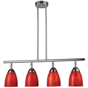 E101534PCFRLED Celina Linear Pendant Pendant Light - Polished Chrome / Fire Red E101534PCFRLED Celina Linear Pendant Pendant Light - Polished Chrome / Fire Red
