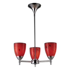 E101543PCFR Celina Mini Chandelier - Polished Chrome / Fire Red E101543PCFR Celina Mini Chandelier - Polished Chrome / Fire Red