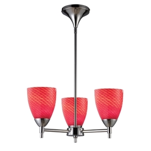 E101543PCSC Celina Mini Chandelier - Polished Chrome / Scarlet E101543PCSC Celina Mini Chandelier - Polished Chrome / Scarlet