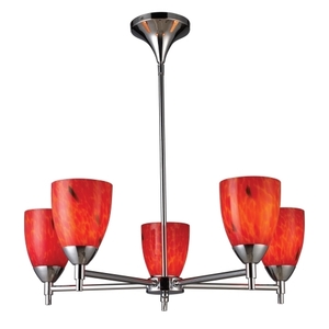 E101555PCFR Celina Mid Sized Chandelier Chandelier - Polished Chrome / Fire Red E101555PCFR Celina Mid Sized Chandelier Chandelier - Polished Chrome / Fire Red