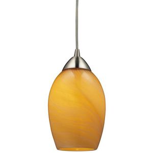 E102221MEL Favela Mini-Pendant Pendant Light - Satin Nickel / Honey Melon E102221MEL Favela Mini-Pendant Pendant Light - Satin Nickel / Honey Melon