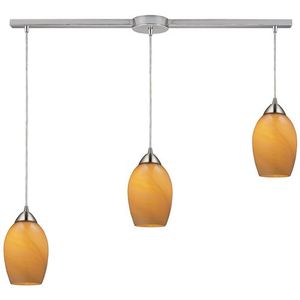 E102223LMEL Favela Multi Light Pendant Light - Satin Nickel / Honey Melon E102223LMEL Favela Multi Light Pendant Light - Satin Nickel / Honey Melon