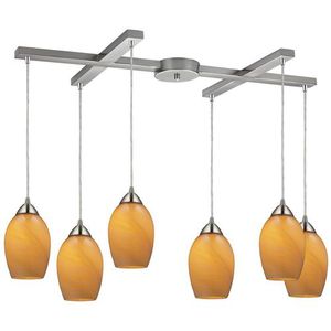 E102226MEL Favela Multi Light Pendant Light - Satin Nickel / Honey Melon E102226MEL Favela Multi Light Pendant Light - Satin Nickel / Honey Melon