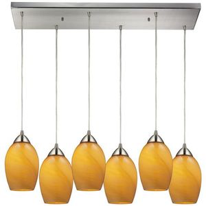 E102226RCMEL Favela Multi Light Pendant Light - Satin Nickel / Honey Melon E102226RCMEL Favela Multi Light Pendant Light - Satin Nickel / Honey Melon