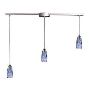 E1103LBL Milan Multi Light Pendant Light - Nickel / Starburst Blue E1103LBL Milan Multi Light Pendant Light - Nickel / Starburst Blue