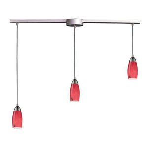 E1103LFR Milan Multi Light Pendant Light - Nickel / Fire Red E1103LFR Milan Multi Light Pendant Light - Nickel / Fire Red