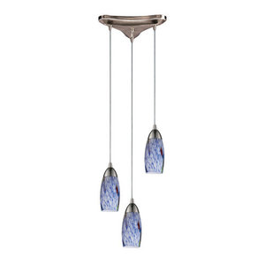 E1103BL Milan Multi Light Pendant Light - Nickel / Starburst Blue E1103BL Milan Multi Light Pendant Light - Nickel / Starburst Blue