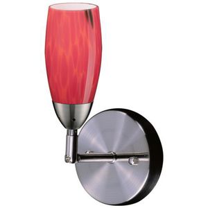 E1131FR Milan 1 Bulb Wall Sconce - Nickel / Fire Red E1131FR Milan 1 Bulb Wall Sconce - Nickel / Fire Red