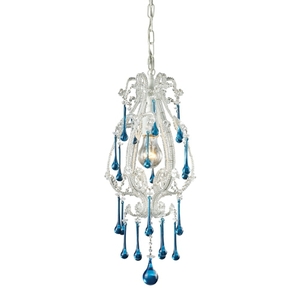 E120031AQ Opulence Mini-Pendant Pendant Light - Antique White / Aqua E120031AQ Opulence Mini-Pendant Pendant Light - Antique White / Aqua