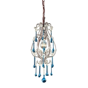 E120131AQ Opulence Mini-Pendant Pendant Light - Rust / Aqua E120131AQ Opulence Mini-Pendant Pendant Light - Rust / Aqua