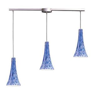 E1403LBL Tromba Multi Light Pendant Light - Satin Nickel / Starburst Blue E1403LBL Tromba Multi Light Pendant Light - Satin Nickel / Starburst Blue