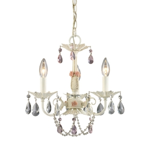 E150493 Elise Mini Chandelier - Antique White E150493 Elise Mini Chandelier - Antique White