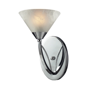 E170201 Elysburg 1 Bulb Wall Sconce - Polished Chrome / White Marble E170201 Elysburg 1 Bulb Wall Sconce - Polished Chrome / White Marble