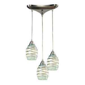 E313483MN Vines Multi Light Pendant Light - Satin Nickel / Mint E313483MN Vines Multi Light Pendant Light - Satin Nickel / Mint