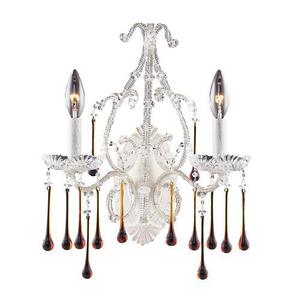 E40002AMB Opulence Multi Bulb Wall Sconce - Antique White / Amber E40002AMB Opulence Multi Bulb Wall Sconce - Antique White / Amber