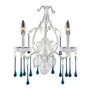 E40002AQ Opulence Multi Bulb Wall Sconce - Antique White / Aqua E40002AQ Opulence Multi Bulb Wall Sconce - Antique White / Aqua