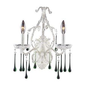 E40002LM Opulence Multi Bulb Wall Sconce - Antique White / Lime E40002LM Opulence Multi Bulb Wall Sconce - Antique White / Lime