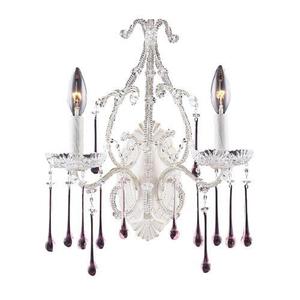 E40002RS Opulence Multi Bulb Wall Sconce - Antique White / Rose E40002RS Opulence Multi Bulb Wall Sconce - Antique White / Rose