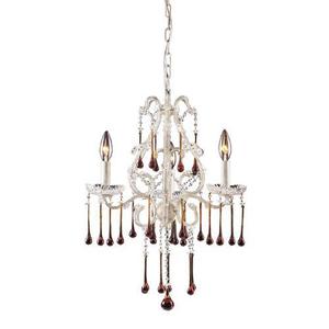 E40013AMB Opulence Mini Chandelier - Antique White / Amber E40013AMB Opulence Mini Chandelier - Antique White / Amber