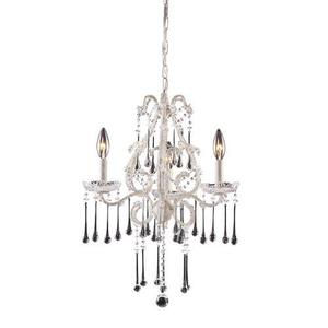 E40013CL Opulence Mini Chandelier - Antique White / Clear Crystals E40013CL Opulence Mini Chandelier - Antique White / Clear Crystals