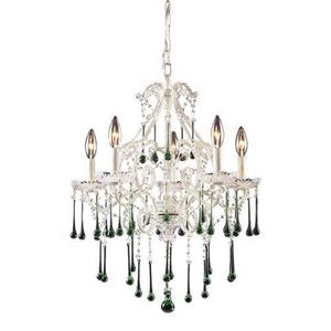 E40025LM Opulence Mini Chandelier - Antique White / Lime E40025LM Opulence Mini Chandelier - Antique White / Lime