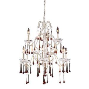 E400363AMB Opulence Mid Sized Chandelier Chandelier - Antique White / Amber E400363AMB Opulence Mid Sized Chandelier Chandelier - Antique White / Amber