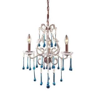 E40113AQ Opulence Mini Chandelier - Rust / Aqua E40113AQ Opulence Mini Chandelier - Rust / Aqua