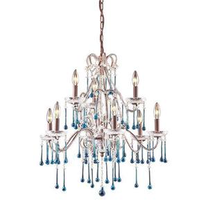 E401363AQ Opulence Large Foyer Chandelier Chandelier - Rust / Aqua E401363AQ Opulence Large Foyer Chandelier Chandelier - Rust / Aqua