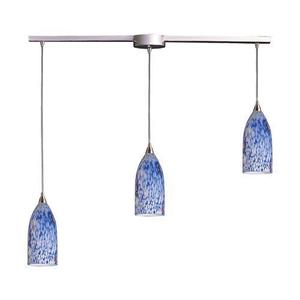 E5023LBL Verona Multi Light Pendant Light - Satin Nickel / Starburst Blue E5023LBL Verona Multi Light Pendant Light - Satin Nickel / Starburst Blue
