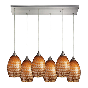 E5176RCC Mulinello Multi Light Pendant Light - Satin Nickel / Coco E5176RCC Mulinello Multi Light Pendant Light - Satin Nickel / Coco