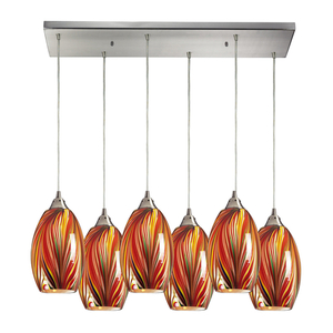 E5176RCM Mulinello Multi Light Pendant Light - Satin Nickel / Multi E5176RCM Mulinello Multi Light Pendant Light - Satin Nickel / Multi