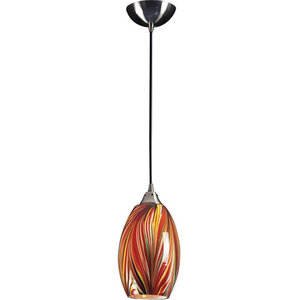 E5171M Mulinello Mini-Pendant Pendant Light - Satin Nickel / Multi E5171M Mulinello Mini-Pendant Pendant Light - Satin Nickel / Multi