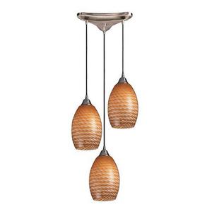 E5173C Mulinello Multi Light Pendant Light - Satin Nickel / Coco E5173C Mulinello Multi Light Pendant Light - Satin Nickel / Coco