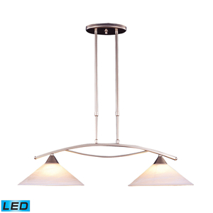 E65012LED Elysburg Linear Pendant Pendant Light - Satin Nickel / White Marble E65012LED Elysburg Linear Pendant Pendant Light - Satin Nickel / White Marble