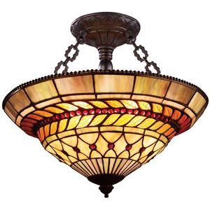 E700863LA Glass Leaf Semi Flush Mount Ceiling Light - Tiffany Bronze E700863LA Glass Leaf Semi Flush Mount Ceiling Light - Tiffany Bronze