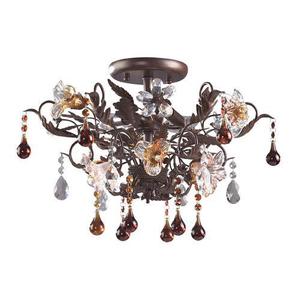 E70443 Cristallo Fiore Semi Flush Mount Ceiling Light - Deep Rust E70443 Cristallo Fiore Semi Flush Mount Ceiling Light - Deep Rust