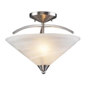 E76332 Elysburg Semi Flush Mount Ceiling Light - Satin Nickel / White Marble E76332 Elysburg Semi Flush Mount Ceiling Light - Satin Nickel / White Marble