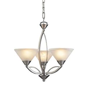 E76353 Elysburg Mini Chandelier - Satin Nickel / White Marble E76353 Elysburg Mini Chandelier - Satin Nickel / White Marble