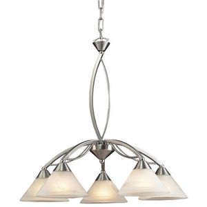 E76365 Elysburg Mid Sized Chandelier Chandelier - Satin Nickel / White Marble E76365 Elysburg Mid Sized Chandelier Chandelier - Satin Nickel / White Marble