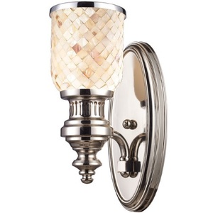 E664101 Chadwick 1 Bulb Wall Sconce - Polished Nickel / Cappa E664101 Chadwick 1 Bulb Wall Sconce - Polished Nickel / Cappa
