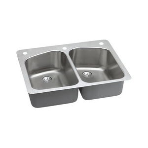 ELKHSR33229PD1 Harmony Stainless Steel Double Bowl Kitchen Sink - Stainless Steel ELKHSR33229PD1 Harmony Stainless Steel Double Bowl Kitchen Sink - Stainless Steel