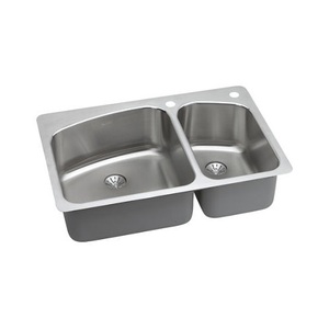 ELKHSR2509RPD1 Harmony Stainless Steel Double Bowl Kitchen Sink - Stainless Steel ELKHSR2509RPD1 Harmony Stainless Steel Double Bowl Kitchen Sink - Stainless Steel