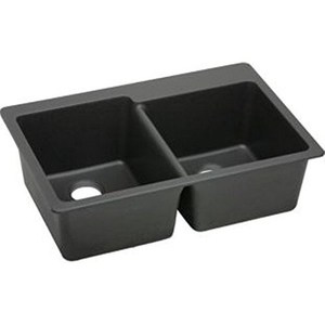 EELG250RBK0 Quartz Classic White/Color Double Bowl Kitchen Sink - Black EELG250RBK0 Quartz Classic White/Color Double Bowl Kitchen Sink - Black